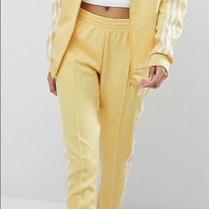 Adidas original 3- stripe track pants in yellow